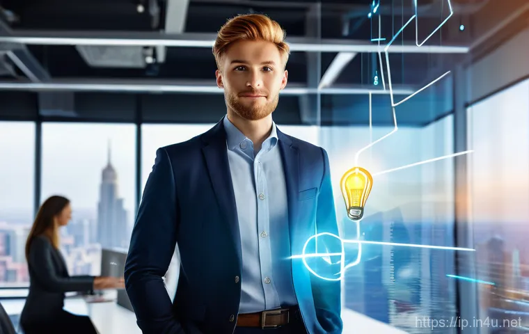 지적재산권 실무를 위한 법률 자문 활용법 - A vibrant and diverse young entrepreneur, dressed in smart business casual attire, stands confidentl...