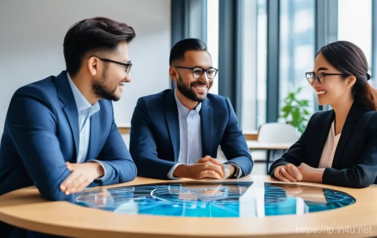 지적재산권 업무에서의 협상 스킬 - **High-Stakes Intellectual Property Negotiation**
A dynamic, professional scene in a sleek, mode... 지적재산권 업무에서의 협상 스킬 - **High-Stakes Intellectual Property Negotiation**
A dynamic, professional scene in a sleek, mode...