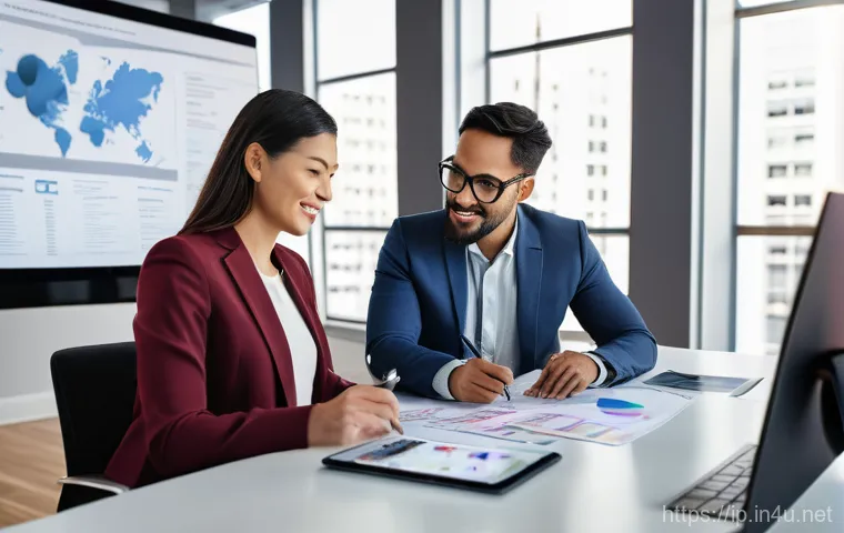 지적재산권 컨설턴트로서의 하루 - **Prompt**: A professional intellectual property consultant, a woman in her late 30s with a confiden...